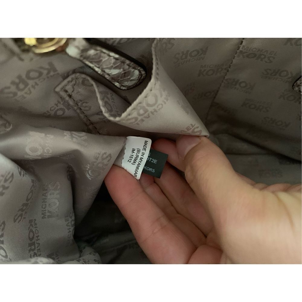 Michael Kors Beige Python Embossed Leather Satchel - Picture 5 of 8